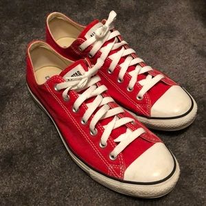 Converse low tops. Red. Men’s size 11.5